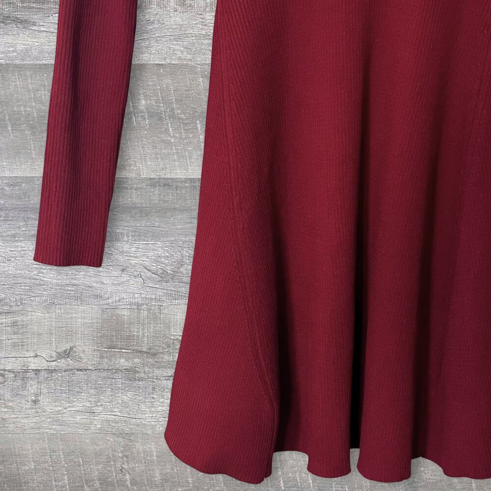 Blu Pepper Mock Neck Fit & Flare Long Sleeve Sweater Dress Juniors M Burgundy - Picture 4 of 8